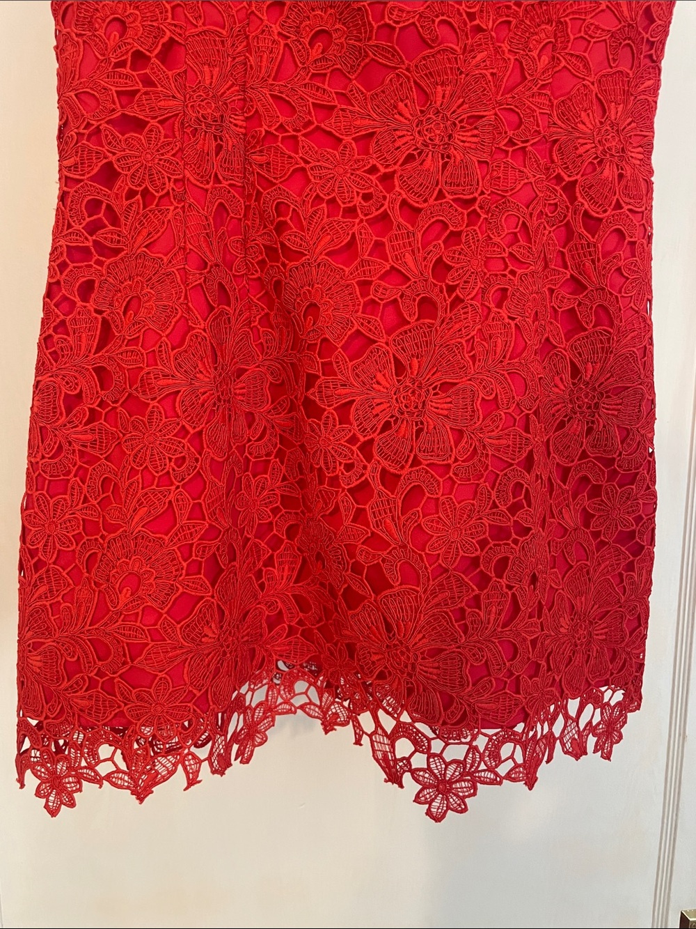 New Muse by Marchesa Red Lace Mini Dress size 10 - Picture 5 of 10